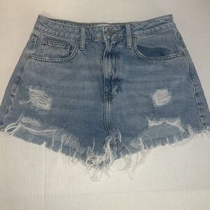 Forever 21 Women's High Rise Raw Hem Ripped Denim Distressed Jeans Shorts‎ Sz 29
